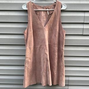 Free People | Cow Suede Retro Love Blush Pink Dress size Medium